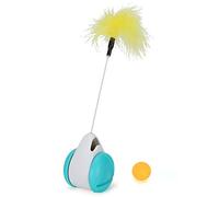 XZXCVN Car Design Self Rotating Cat Toy, Interactive NonBattery Cat Chasing Toy with Ball and, Black - Automatic Rotation, Stimulates Play and Exercise for Cats (Blue)