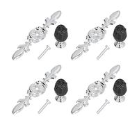 XZXCVN Crystal Drawer Pull Handles, Zinc Alloy Modern European Style, 4 Pcs Set, 11.9x3.2cm - Durable Construction, Elegant Design, Ideal for Cabinets and Dressers (Black)