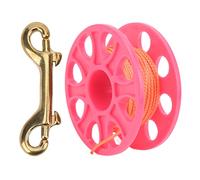 XZXCVN Diving Finger Reel Lightweight Plastic Spool with Copper Snap Clip, 59.0ft Line - Smooth Winding, Corrosion Resistant, Ideal for Scuba Gear and Kayak Anchor System (Roseate)