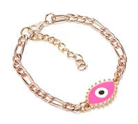XZXCVN Evil Eye Bracelet for Ladies, Zinc Alloy, Rose Red - Protective Amulet, Stylish Decoration, Ideal Gift for Women and Men (Rosy Red)