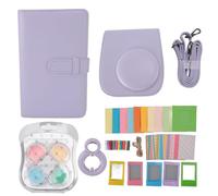 XZXCVN Instant Camera Protective Case with Photo Frames Album Purple Mini12, PU Leather Shoulder Bag - Large Capacity Storage, Selfie Mirror and Filters, Portable for Photo Creator (Purple)