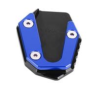 XZXCVN Motorcycle Side Stand Pad, CNC Aluminum Alloy, 60 x 83mm - Stable Parking, Increased Ground Contact, Fits YZF R25 R3 MT25 MT03 (Blue)