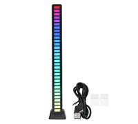 XZXCVN RGB Light Bar Ambient Music Atmosphere Lamp USB Powered, Voice Control, Adjustable Brightness and Color Modes - High Sensitivity Microphone, Portable Design for Car Home Studio (Black)