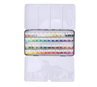 XZXCVN Solid Watercolor Paint Set, Portable Iron Box, 12 Professional Colours - Advanced Grinding Technology, Soft Colours, Ideal for Artists and Students (48 colors)