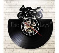 XZXMINGY 12"/30cm Vinyl clock Retro Bicycle Vinyl Record Wall Clock Autobicycle Home Decor Motorcycke Wall Watch Handmade Gift For Motorbike Lover