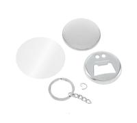 XZXXZSZ Bottle Opener Key Ring Mirror Blank Badge Button Pins Blank Parts Maker 100pcs 58mm