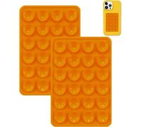 Xzyden 2PCS Silicone Suction Phone Case Mount,Non Slip Suction Cup Phone Mount,Hands-Free Phone Accessories Holder for Selfies and Videos,Silicon Adhesive Phones Stand for Cell Phones(Orange)