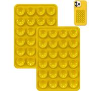 Xzyden 2PCS Silicone Suction Phone Case Mount,Non Slip Suction Cup Phone Mount,Hands-Free Phone Accessories Holder for Selfies and Videos,Silicon Adhesive Phones Stand for Cell Phones(Yellow)