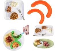 Xzyden 8Pcs Food Separator Strip,Versatile Silicone Food Dividers, To Keep Runny Foods From Spread for Home Kitchen, Reusable Dish Organizers (16x12x3cm) (Orange)