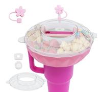 Xzyden Snack Tray with Lid for Stanley Cup 40 oz, Accessories for Stanley Cup, Leak Stopper, Straw Cover for Stanley Cup 1.0/2.0, Snack Bowls with 4 Compartments for Candy Popcorn Chip for Cinema