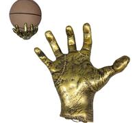 Xzyden Stylized Mechanical Hand Ball Holder,Resin Basketball Soccer Football Display Mount, Sports Fan Wall Decor Art Sculpture, Decorative Shelf Stand (22x21x8cm) (B-Gold)