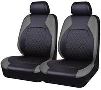 XZYNB 2 Pieces Car Seat Covers for Honda Fit/Jazz 2008-2009 2010 2011 2012 2013, Car Seat Covers Front Waterproof PU Leather, Non-Slip, Black + Gray