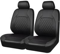 XZYNB 2 Pieces Car Seat Covers for Honda Fit/Jazz 2014-2015 2016 2017 2018 2019 2020, Car Seat Covers Front Waterproof PU Leather, Non-Slip,Black