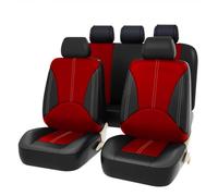 XZYNB Car Leather Seat Covers for Honda Crv 2002-2003 2004 2005 2006, 9 Pcs All-Weather Breathable Seat Protectors, Waterproof Non-Slip,Black+Red