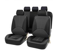 XZYNB Car Leather Seat Covers for Honda Crv 2002-2003 2004 2005 2006, 9 Pcs All-Weather Breathable Seat Protectors, Waterproof Non-Slip,Black+Gray