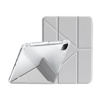 Y+3 Fold Hard Transparent Acrylic Back Case Suitable For Apple iPad 11th A16 2025 A3355 A3356 11inch With Pen Holder Cover(Grey)
