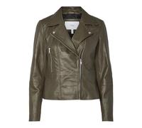 Yas Sophie Leather Jacket Green S Woman