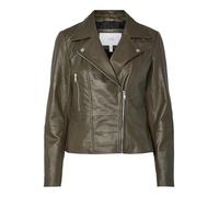 Y.A.S Women's Yassophie Leather Jacket Noos, Dark Olive, XS, dark olive, x_s