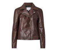 Y.A.S Women's Yassophie Leather Jacket Noos Leather Jacket, Chicory Coffee, M, Chicory Coffee, M