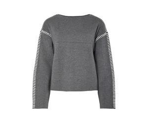 Y.A.S Yasstitcha LS Knit Pullover S. Noos, Medium Grey Melange, XXL