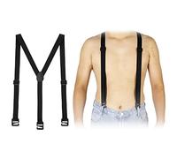 Y Back Hidden Suspenders for Men Invisible Under the Shirt Suspenders Airport Friendly Adjustable Undergarment Suspenders Men, Black, 45in-Medium