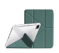 Y-Bracket Hard Transparent Acrylic Back Case Suitable For Apple iPad Pro 13 M4 / iPad Pro 11 M4 2024 With Pen Holder Cover(Dark green,For IPad Pro 13 M4)