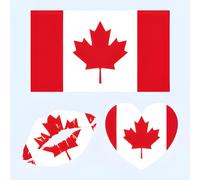 Y&C TENCOB Canadian Flag Tattoos,25 Sheets Canada Temporary Face Stickers,75 Pcs Waterproof Sweat National Flag Tattoos For Men Women Teenagers(Canada)