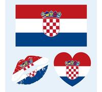 Y&C TENCOB Croatian Flag Tattoos,25 Sheets Croatia Temporary Face Stickers,75 Pcs Waterproof Sweat National Flag Removable Fake Tattoos For Men Women Teenagers(Croatia)