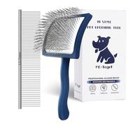 Y.C-Toget Grooming Kit, Slicker Dog Brush & Finishing Comb Set, Extra Long Pin Slicker Brush, Detangler Dematting Grooming Tools for Goldendoodle, Cockapoo, Cavapoo, Poodle & Long Curly Haired Dogs