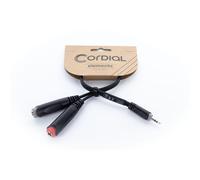 Cordial 14892 Y adapter Jack 3.5 mm to 2x Jack 6.3 mm Black PVC 0.30 m