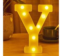 (Y) Christmas Ornament Novelty Decorations LED Letter Lights Sign Light Up For Home Party Decoration Light Up Letters Alphabet Letter Sign Battery Powered