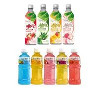 Y-Go Mixed Aloe Vera & Nata de Coco Drinks 9-Pack - All Assorted Flavours Included | Aloevera - Original, Mango, Strawberry, Lychee | Nata de Cocoa Cocktail, Mango Lychee & Passionfruit