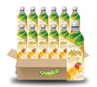 Y-go Y-go Aloe Vera Drink Mango 500ml - Refreshing Aloe Vera Juice with Real Aloe Pieces | Tropical Hydrating Beverage | Healthy Drink | (Pack of 12)