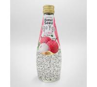 Y-go Y-go Basil Seed Drink 290ml | With refreshing Fruity Juice with Fun and Premium Basil Seeds (Pack of 24, Lychee Flavour)