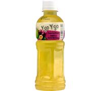 Y-Go Y-Go | Fruit Juice with Nata De Coco | Product from Thailand | Real Juicy and delicious | (Passion Fruit, Pack of 24)