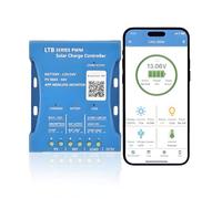 Y&H 30A Bluetooth regulator PV max 50V Bluetooth Solar Controller 12V/24V Solar Panel Controller Intelligent PWMs for Lead Acid, LiFePO4, Lithium Batteries