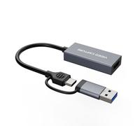 Y&H 4K HDMI Video Capture Card 1080p60,USB 3.0 & Type-C,Plug-and-Play Game Capture for PS5/Xbox/Switch/Quest 3,iPad Pro/Mac/Windows/OBS,Zero-Lag Pass-Through,Pocket Aluminum Case