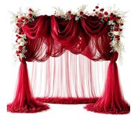 Y.H BLISSHAVEN 47M Roll Wine Red Tulle Organza Large Size Multi-Purpose Hanging Decorative Mesh for Wedding Arch Decorations DIY Projects Birthday Anniversary Parties Halloween Christmas Decorations