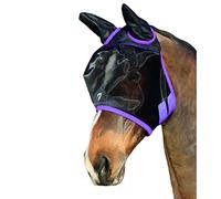 Y-H Hy Mesh Half Mask With Ears Fly Mask Cob Black Grape Royal