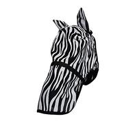 Hy Equestrian Zebra Fly Mask with Ears and Detachable Nose - Black/White - Full