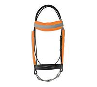 Y-H Reflector Bridle Bands by Hy Equestrian - One Size - Orange