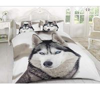 Y-H Yorkshire Homeware 3D Print Animal Printed Duvet Cover Set Single Double King Size Duvet Bedding Sets (Wolf, Single)