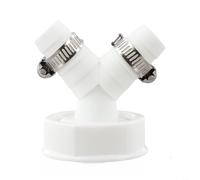 Y-Hose Adapter for Washing Machine, Dishwasher & Tumble Dryer - 1.5-Inch Double Connection Drain Fitting with Dual Clips, Leak-P