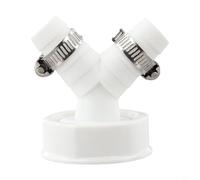 Y-Hose Adapter for Washing Machine, Dishwasher & Tumble Dryer - .5" Double Connection Drain Fitting with 45° Inlet, Leak-Proof Seals & Cl