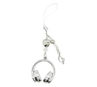 Y&ICraft Y2K Phone Charm Christmas Gift, Plastic Beaded Phone Strap with Retro Headphone Charm, Small Metal Music Note Pendant & Heart Crystal Beaded, Aesthetic Lanyard for iPhone Samsung Women Teen