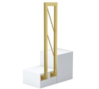 Y Indoor d Stair il Wrought Iron Railing with Elegant Gold Finish Ideal for Steps Porch Garden and Loft Decor (20x90cm)