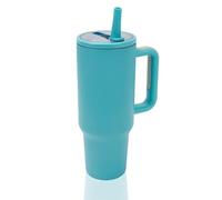 Y·J&H 40oz (1200ml) Travel Tumbler Double Wall Vacuum Insulated Coffee Mug Stainless Steel Coffee Cup with Handle and Flip Straw, BPA Free - Dark Green