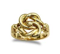 (Y) Jewelco London Men's Solid 9ct Yellow Gold Double Knot Ring - JRN059A