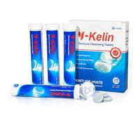 Y-Kelin 4 Pack Denture Cleaning Tablets - 120 Pcs, False Teeth Cleaner, Denture Cleaner Tablets, Mouth Guard Cleaner, for Overnight Dental Prosthesis