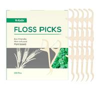 Y-Kelin Dental Floss Picks | Eco-Friendly Wheat Straw Floss Sticks | 100 Count Gentle on Gums | Plastic-Free, Compostable | Sustainable Oral Care for Adults & Kids | Vegan, Cruelty-Free